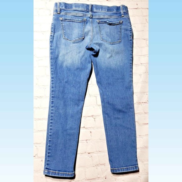 Isabel Maternity Skinny Crop Stretch Blue Jeans Size 6 Under Belly Side Panel - Picture 3 of 7